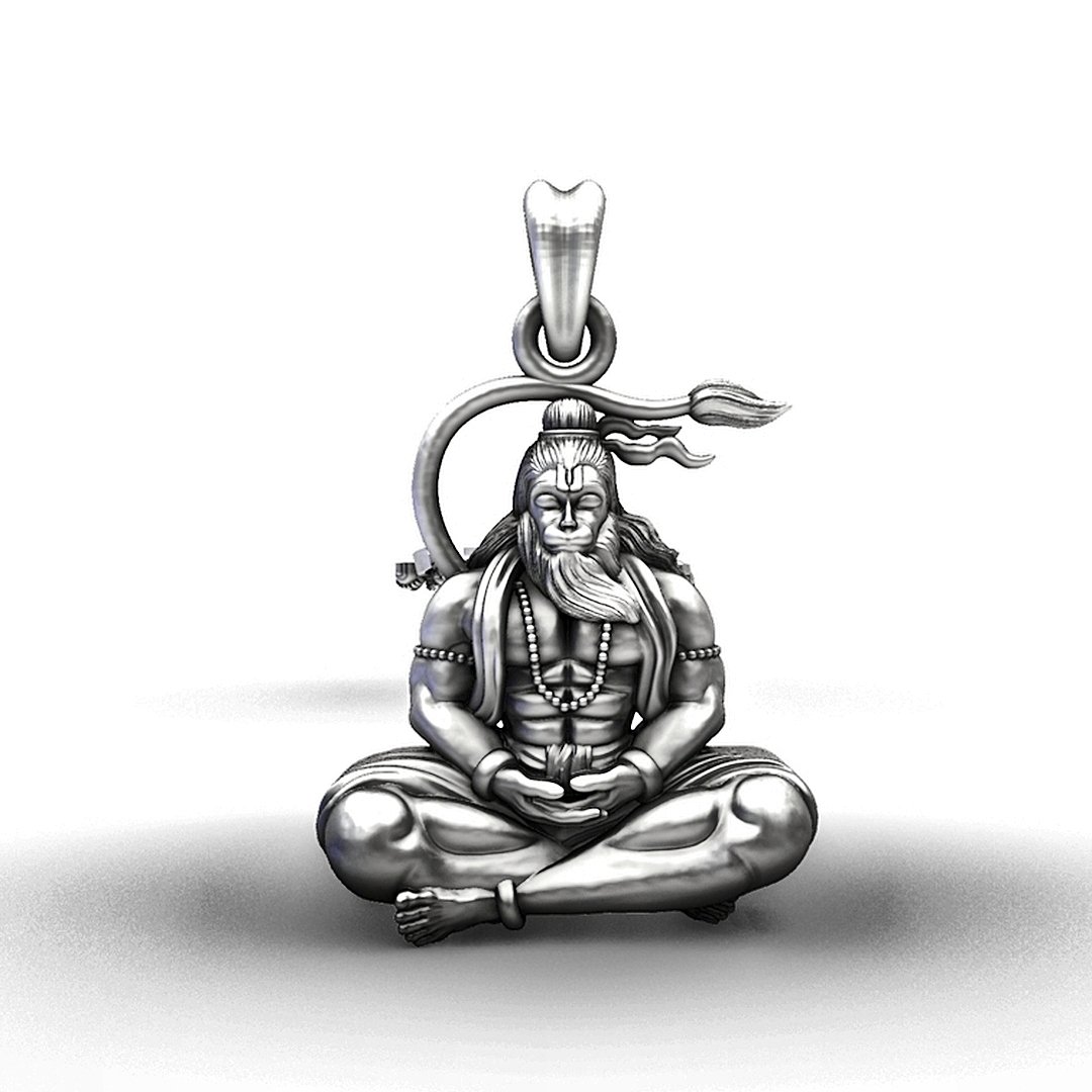 92.5 Sterling Silver Meditating Warrior Pendant