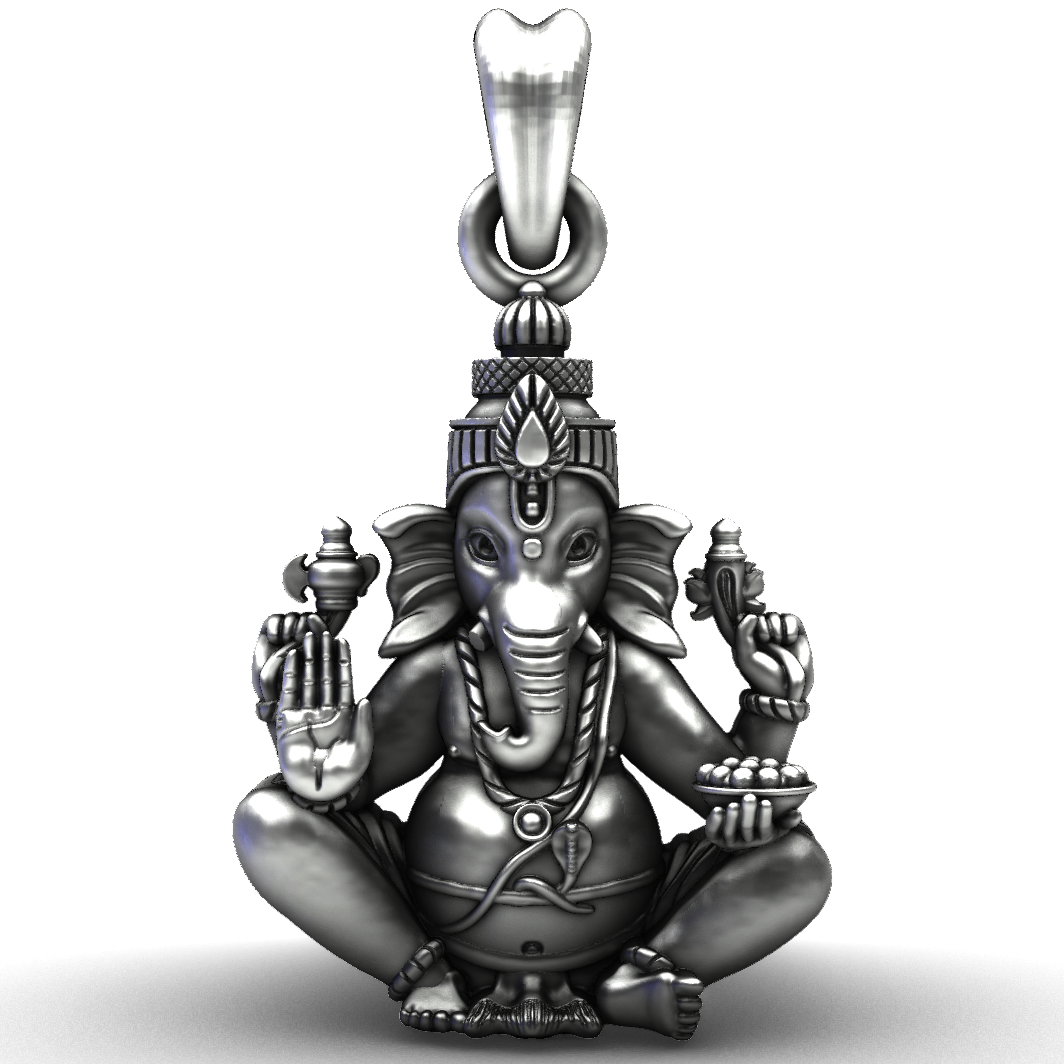 Handcrafted 925 Sterling Silver Ganesha Pendant