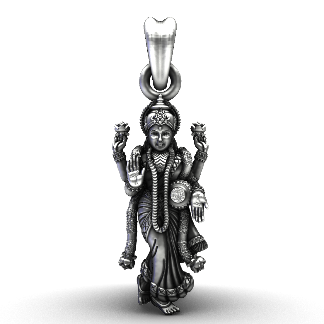 925 Sterling Silver Maa Lakshmi Pendant