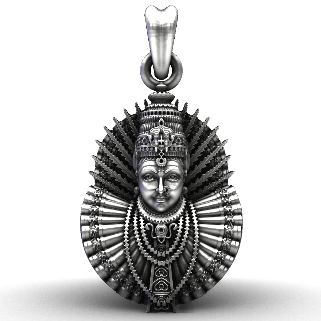 Royal Radiance 925 Silver Meenakshi Devi Ornate Pendant