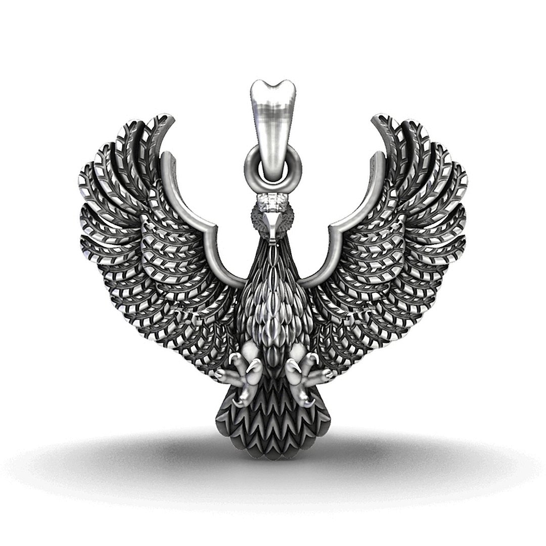 Handcrafted 925 Sterling Silver Eagle Pendant