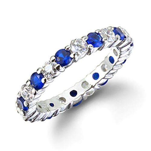 925 Sterling Silver All-around Band Zircon Stone Ring