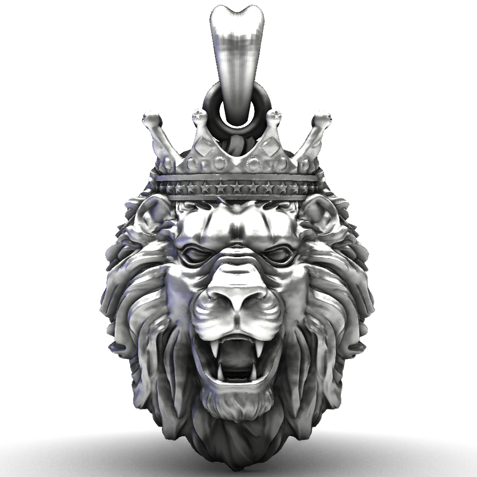 Regal Lion King Oxidised Jewellery Silver Pendant