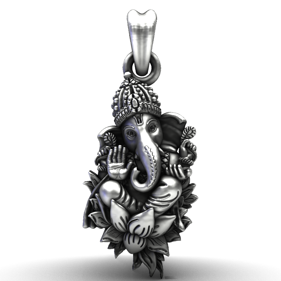 Divine 925 Sterling Silver Ganesha Collection Pendant