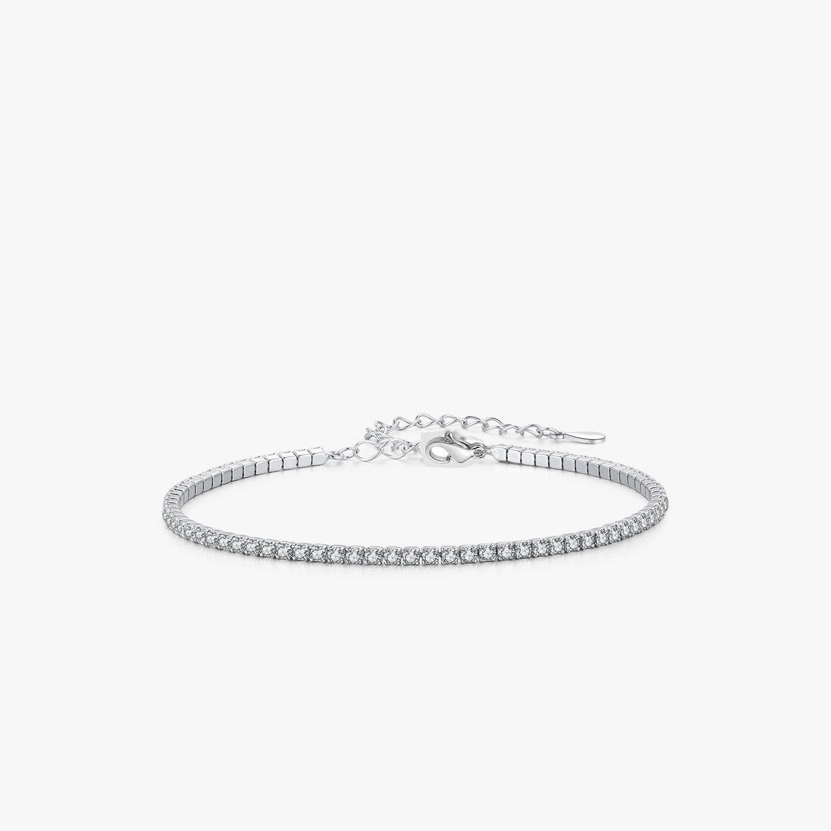 Dropshipping Fine Jewelry Anniversary Wife Mom 925 Sterling Silver Luxury Sparkling Clear CZ Tennis Bracelet for Women