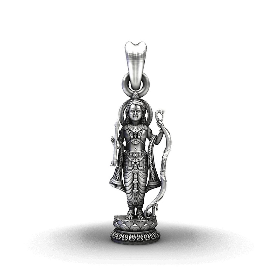 Maryada Purushottam: 925 Sterling Silver Lord Ram Pendant