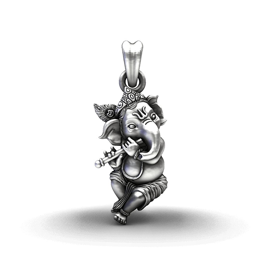 Kanha Ganesha Sterling Silver Pendant