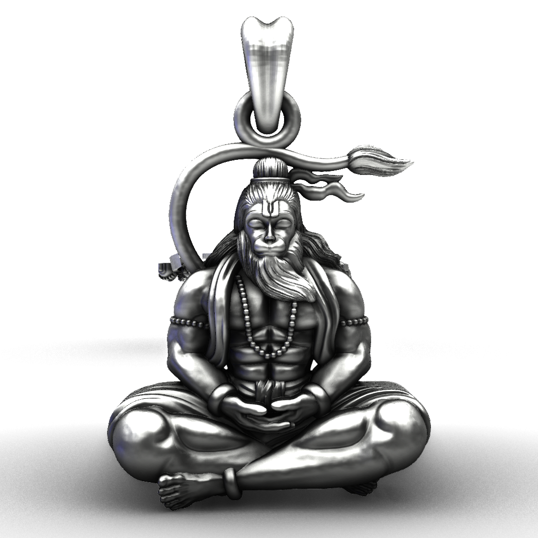 92.5 Sterling Silver Meditating Warrior Pendant