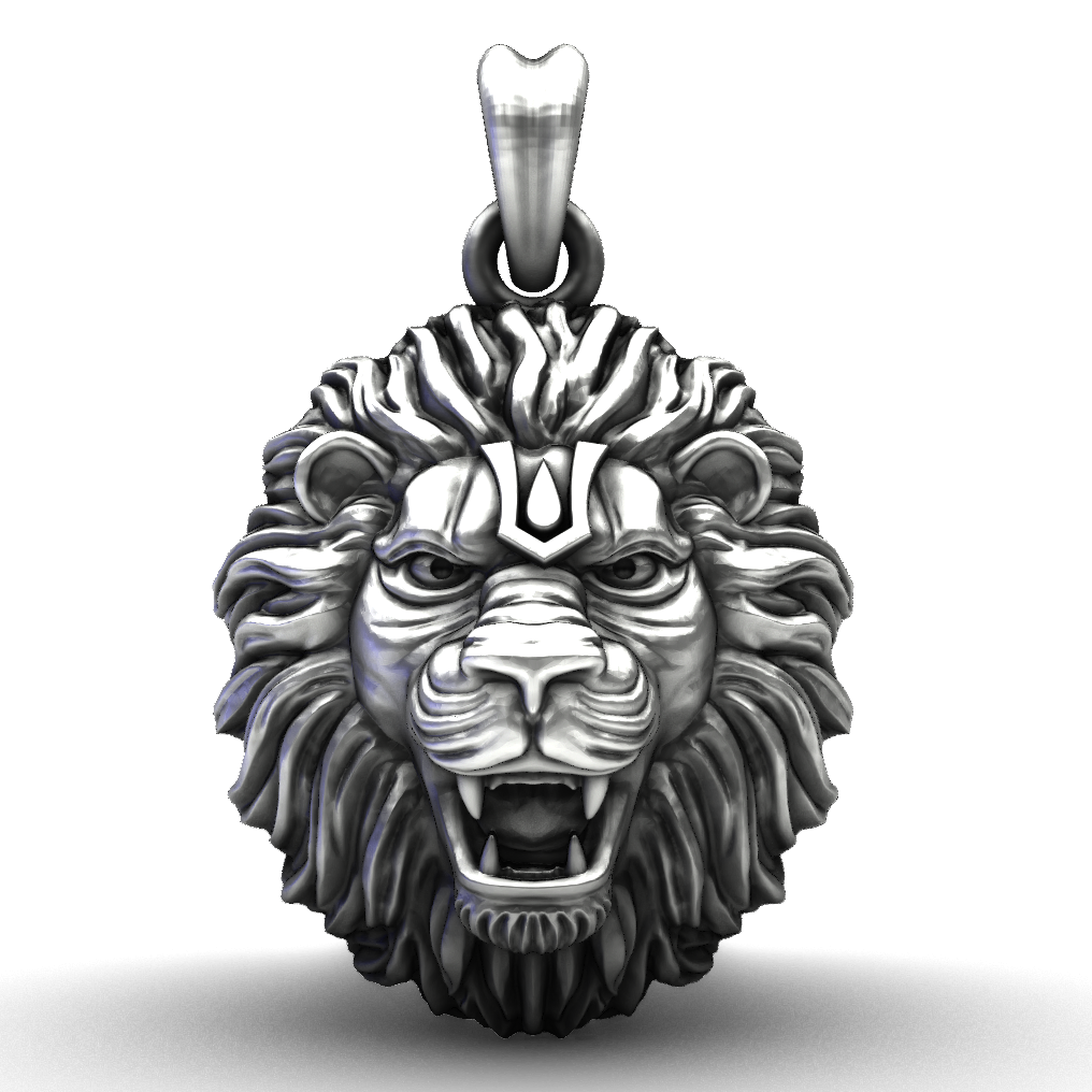 Lord Narasimha 92.5 Oxidised Jewellery Pendant