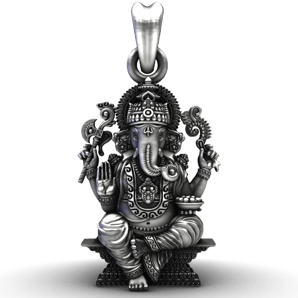 925 Sterling Silver Lord Ganesha Pendant
