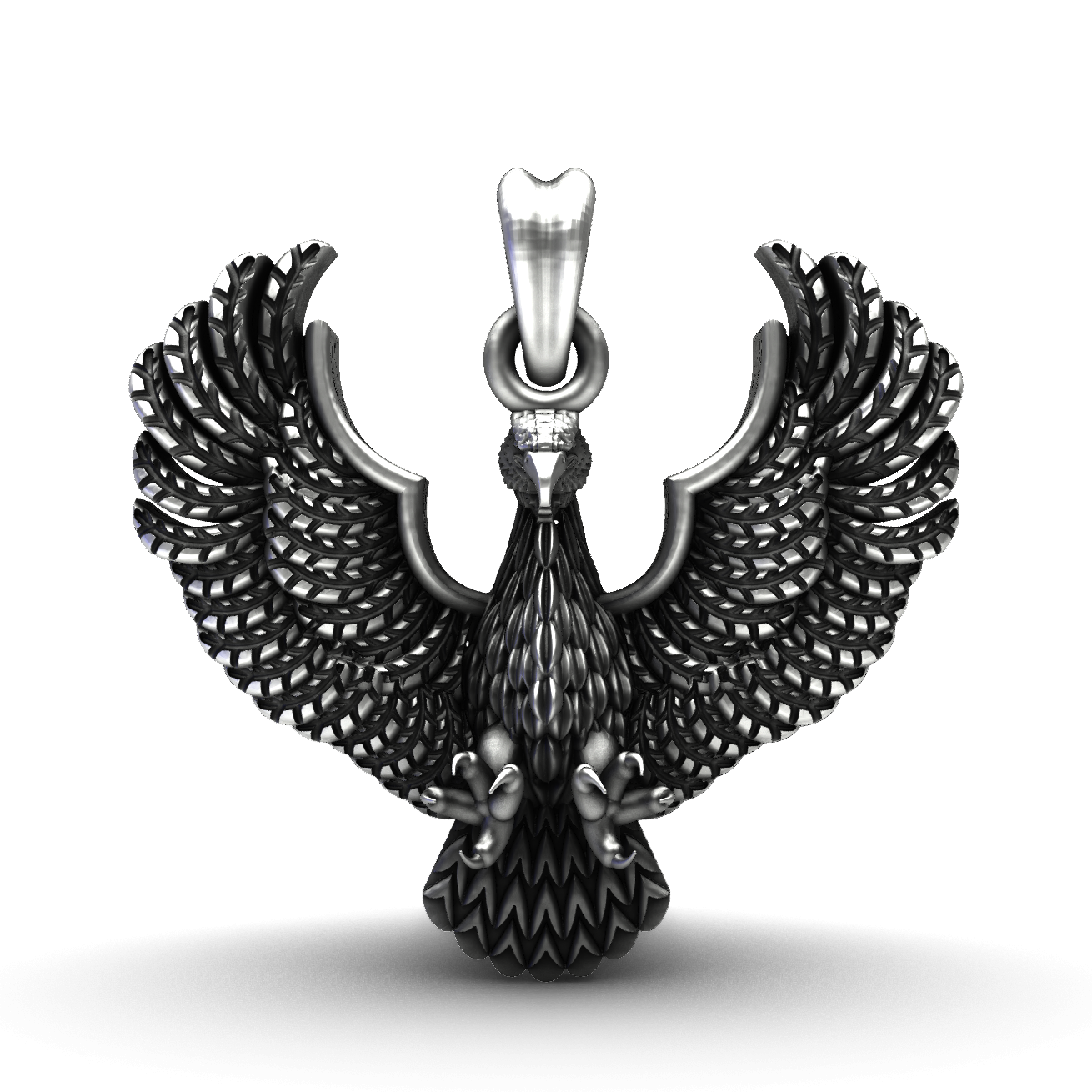 Handcrafted 925 Sterling Silver Eagle Pendant