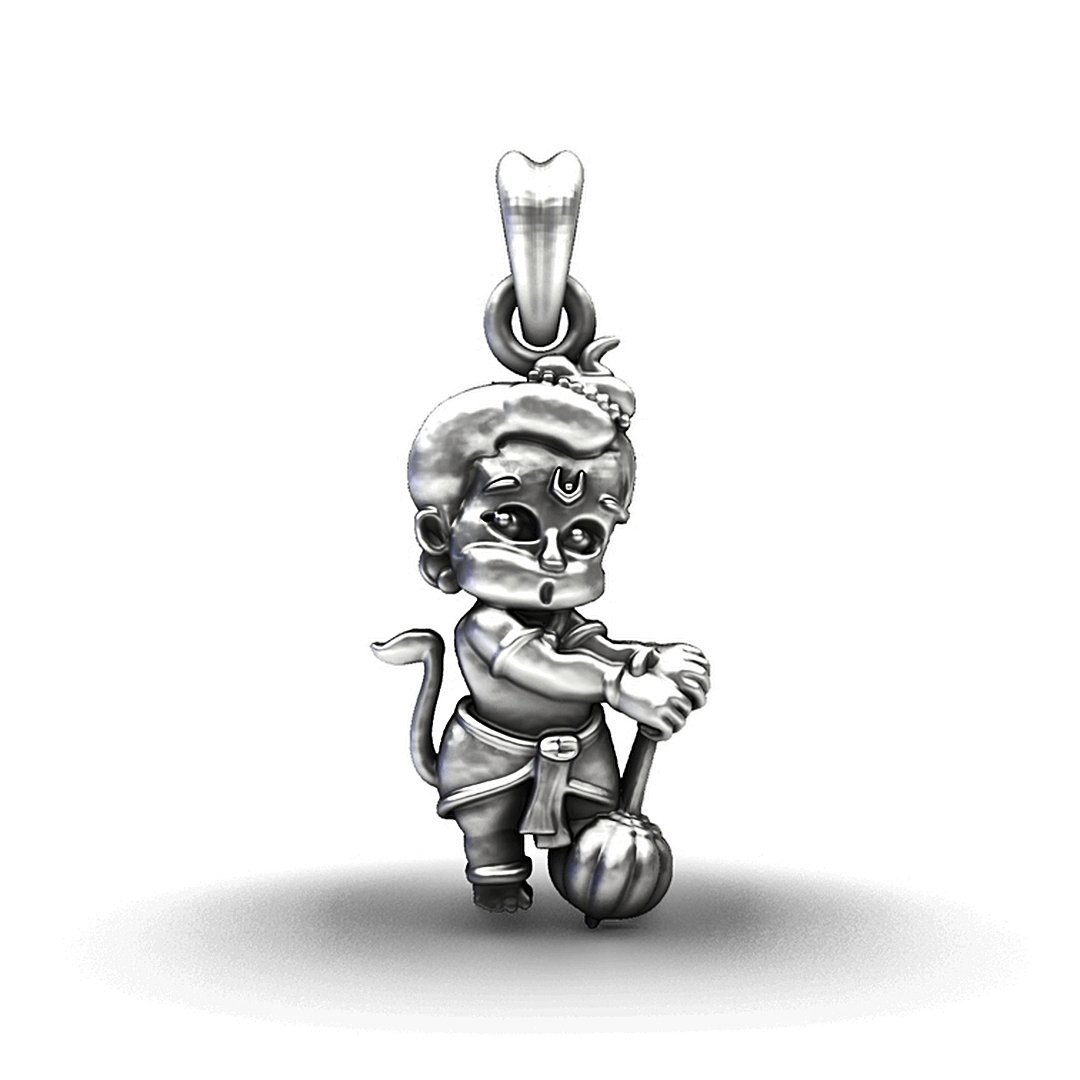 Bal Hanuman 92.5 Sterling Silver Little Warrior Pendant