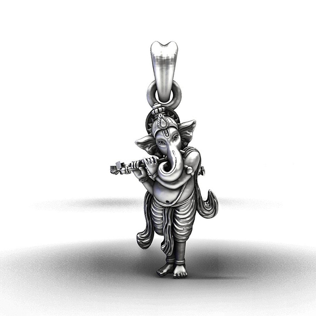 Handcrafted 92.5 Sterling Silver Ganesha Fusion Pendant
