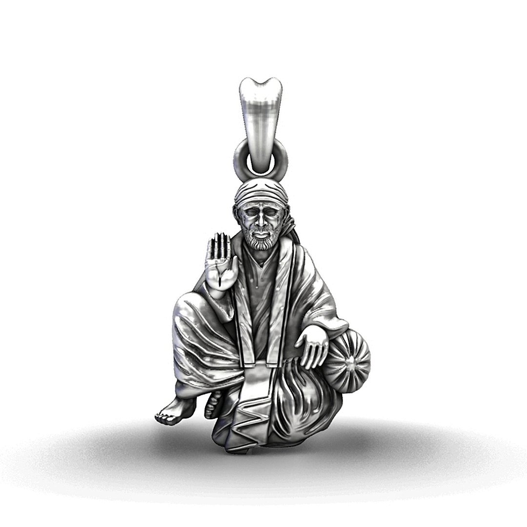 925 Sterling Silver Sai Baba Blessing Pendant