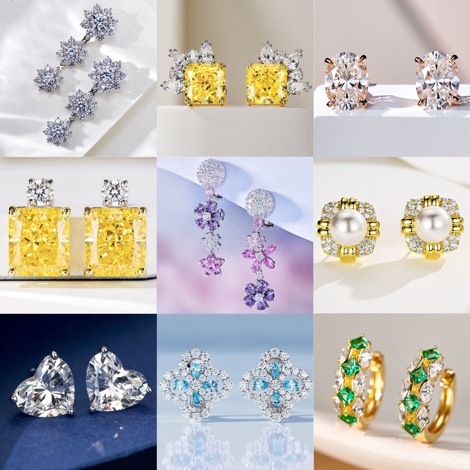 Women Wholesale Luxury S925 Sterling Silver Stud Hoop Earrings Jewelry Custom