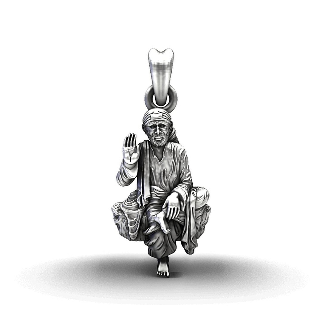 925 Sterling Silver Sai Baba Pendant