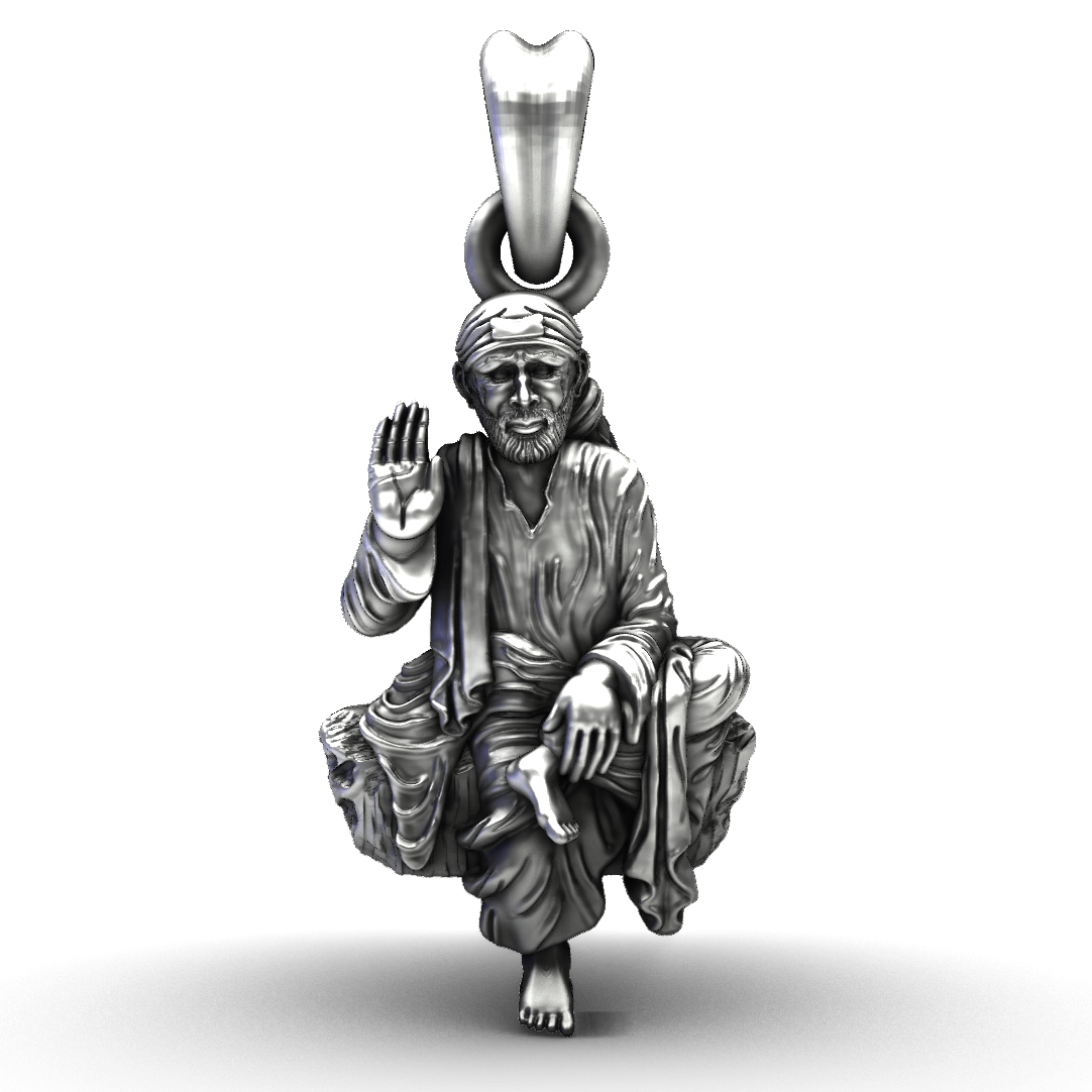 925 Sterling Silver Sai Baba Pendant