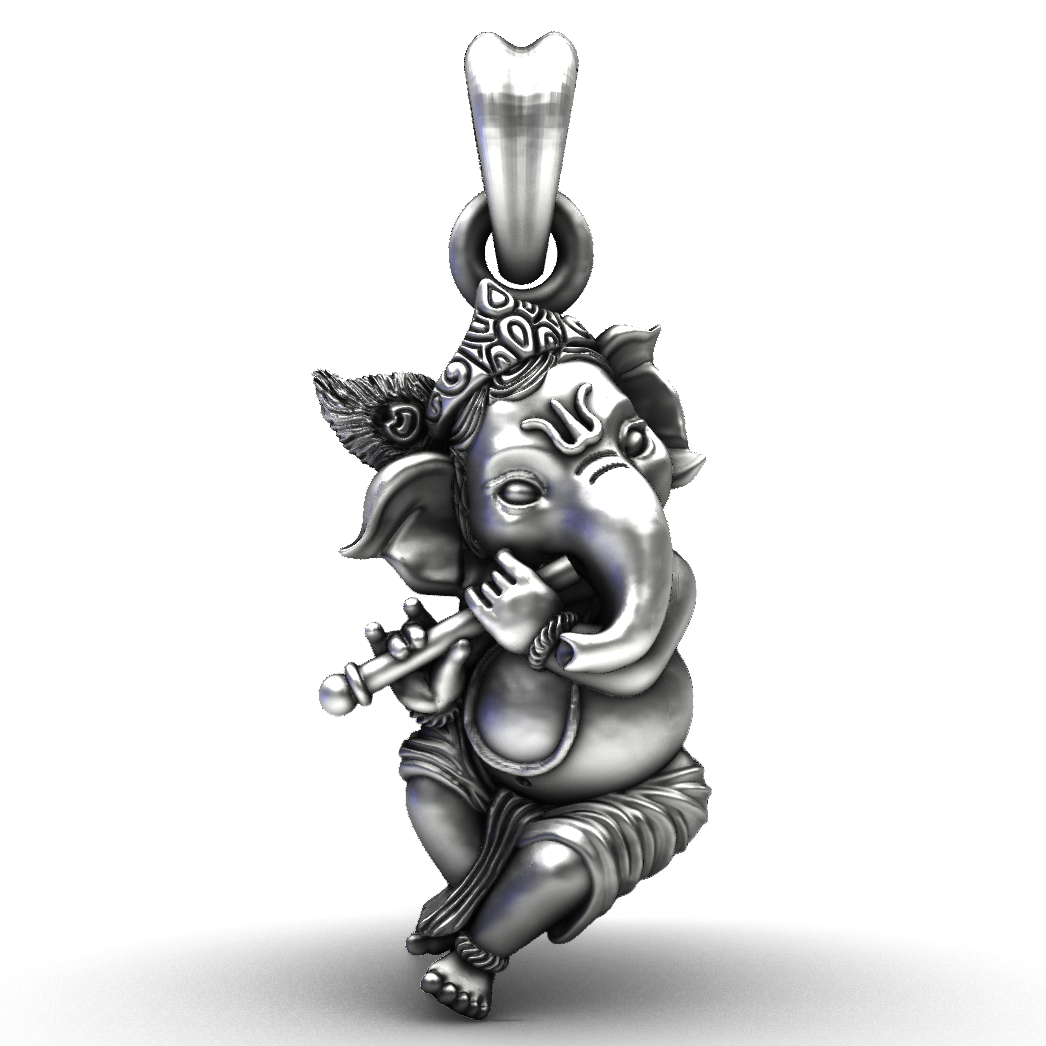 Kanha Ganesha Sterling Silver Pendant