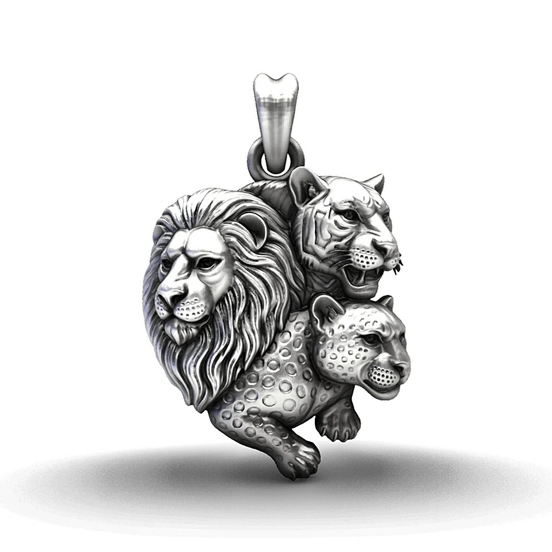 The Primal Trio 925 Silver Big Cat Fusion Pendant