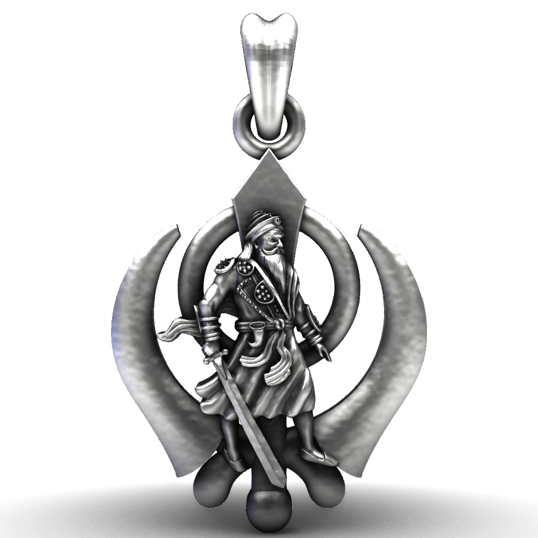 The Brave Warrior Khanda Inspired Silver Pendant