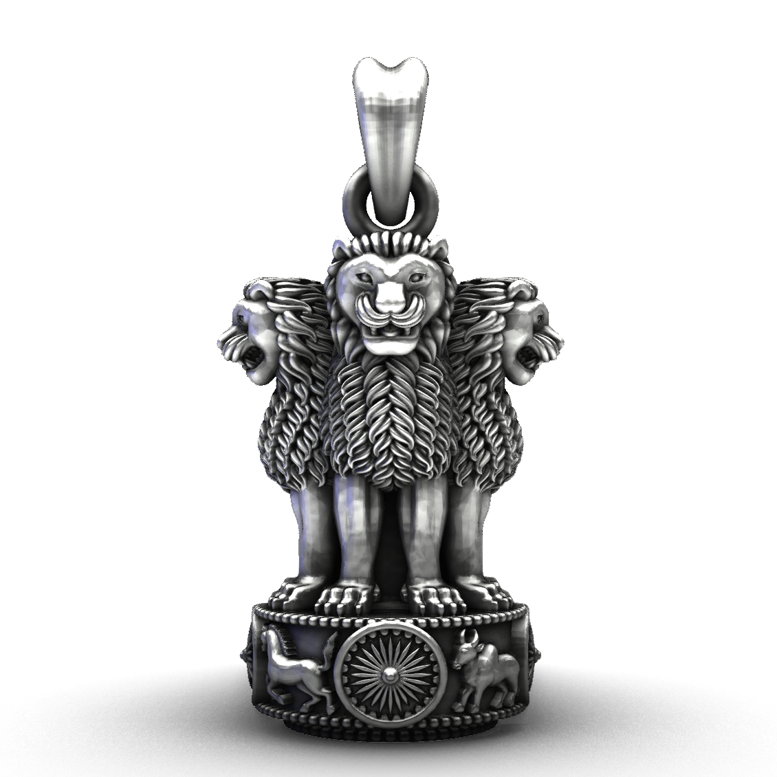 Pride of the Nation 925 Sterling Silver Lion Capital Pendant