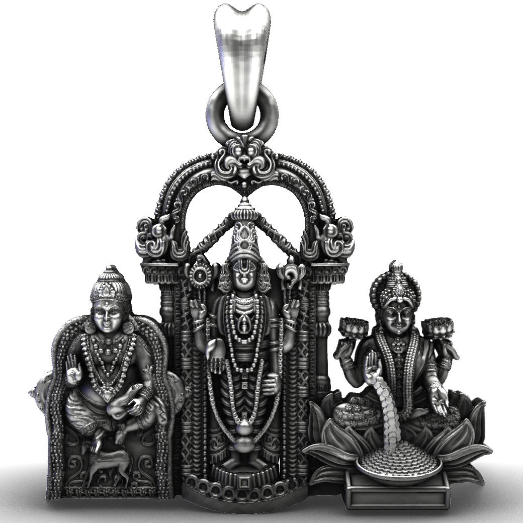 Sacred Prosperity Trinity 92.5 Sterling Silver Pendant