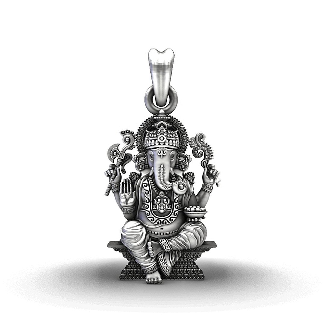 925 Sterling Silver Lord Ganesha Pendant