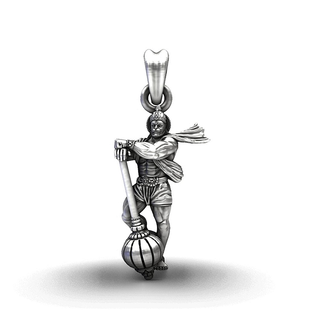 Sankat Mochan Handcrafted 925 Sterling Silver Hanuman Pendant