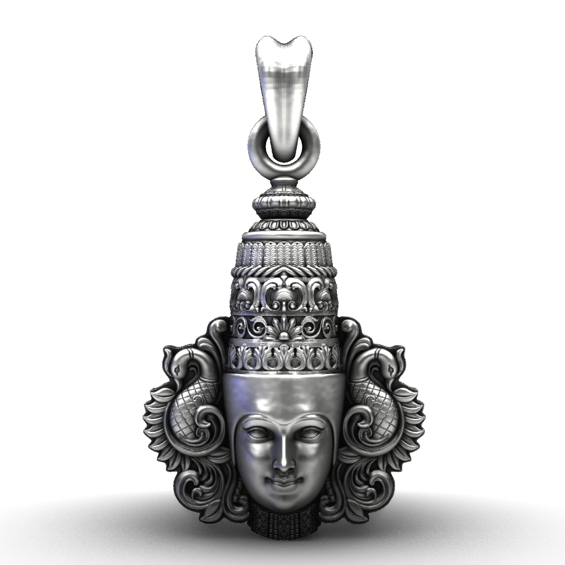Handcrafted Silver Balaji Style Deity Pendant