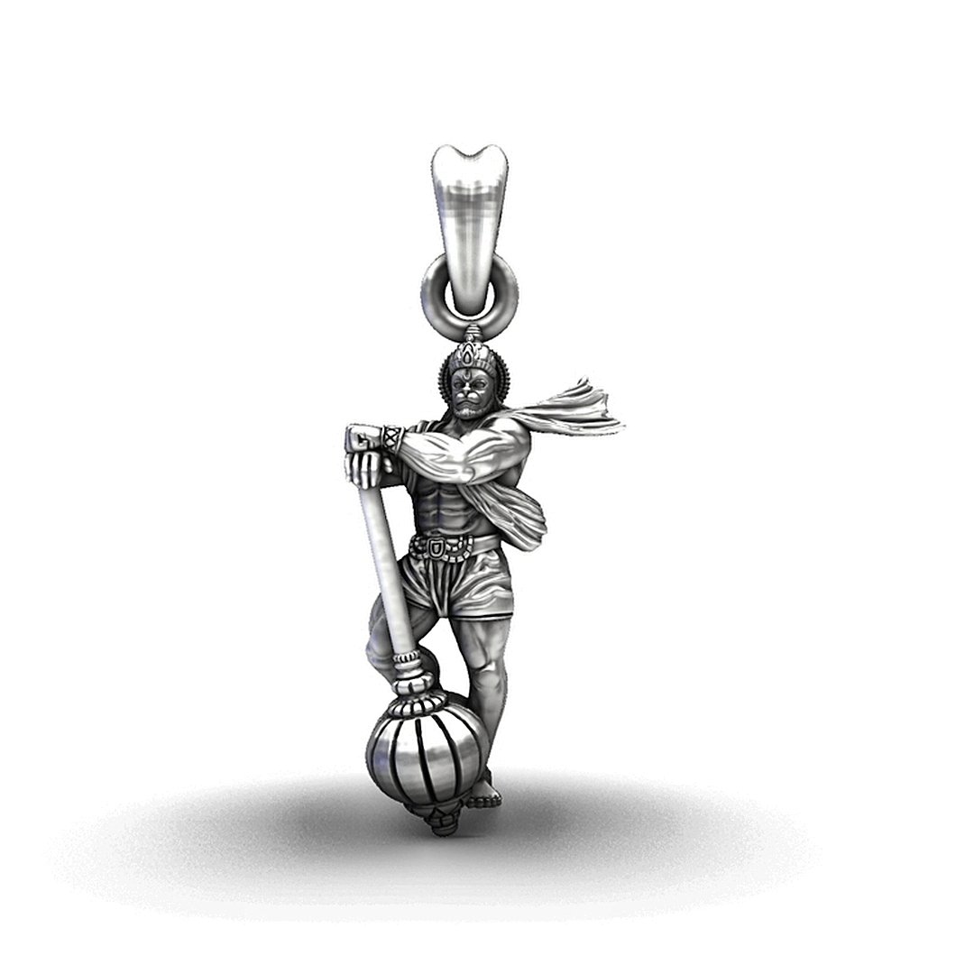 925 Sterling Silver Standing Bajrangbali Pendant