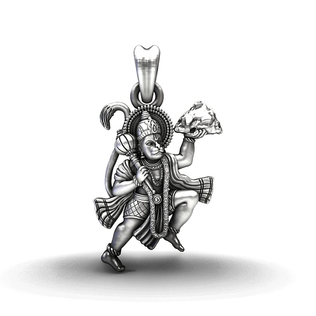 925 Sterling Silver Hanuman Ji Pendant
