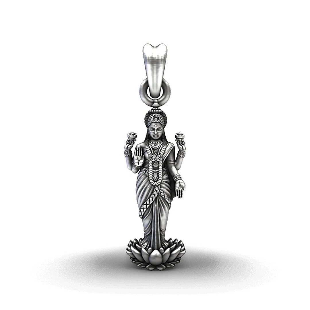 925 Sterling Silver Maa Lakshmi Standing Pendant
