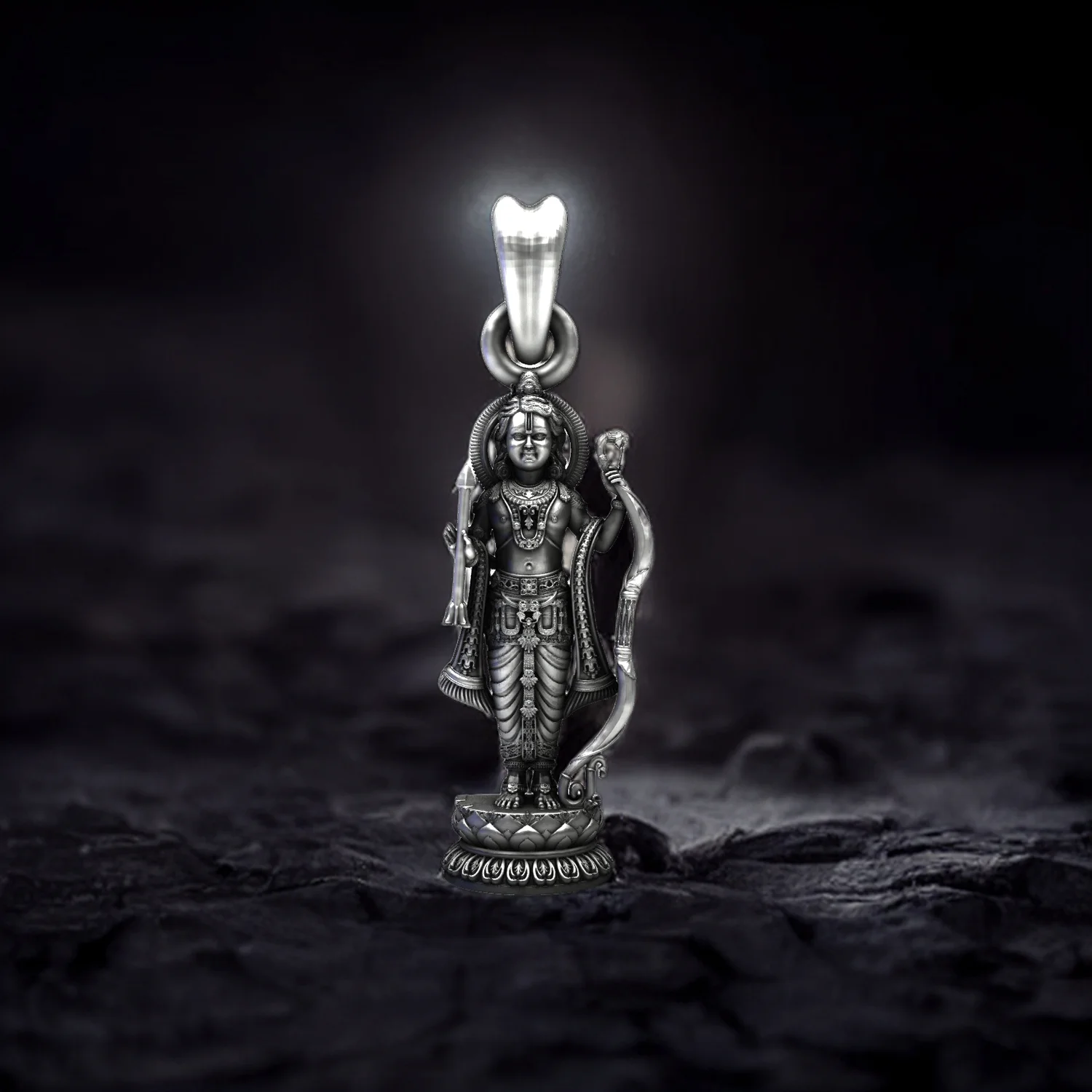 Maryada Purushottam 925 Sterling Silver Lord Ram Pendant
