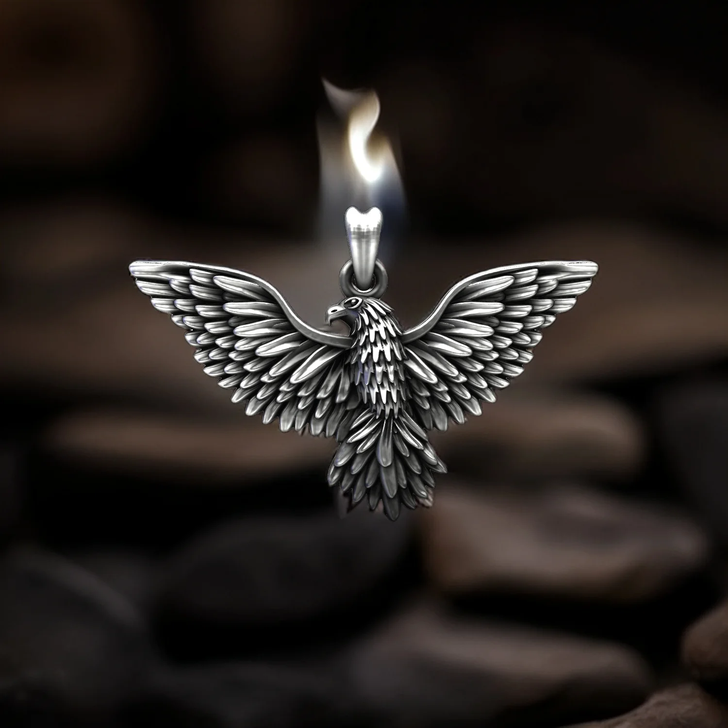 Wings of Freedom Handcrafted 925 Silver Eagle Statement Piece